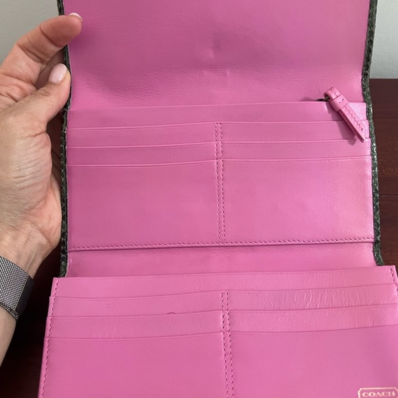 Vintage Coach Green Python Wallet - NWOT - Picture 3 of 5